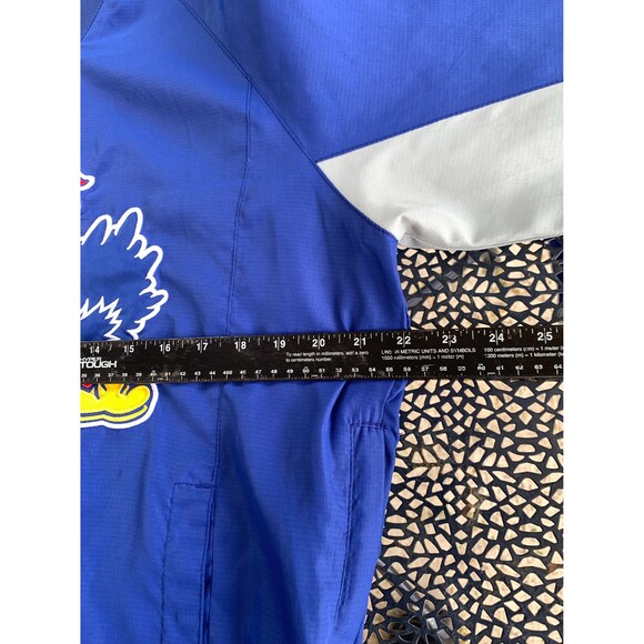 Blue and red Kansas Jayhawks embroidered windbreaker Size M - Picture 7 of 10